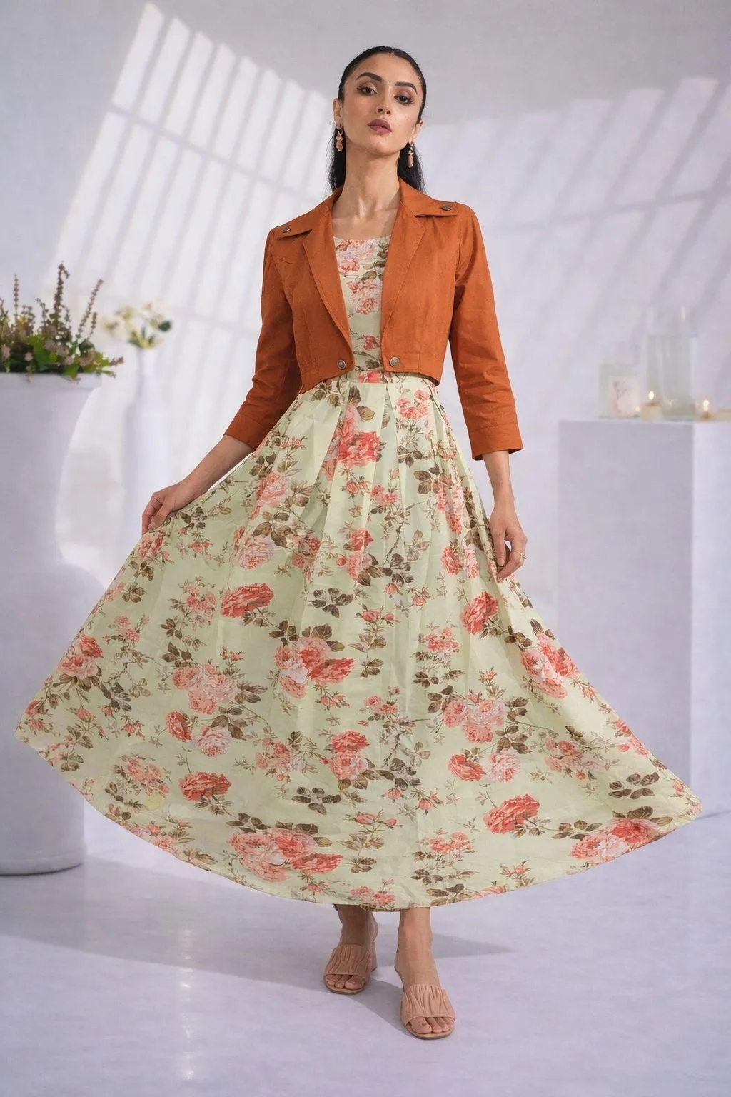 floral maxi suits