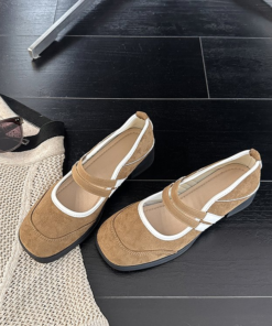 2026 Summer New Retro Color-blocked Mary Jane Shoes, Women's Chunky Heel Heightening Flats With Double Straps, Casual & Versatile