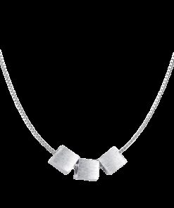 ASJM International - 1pcs 999 Sterling Silver Cube Pendant Necklace, Minimalist Chic Style, For Daily Wear & Office Casual Outfits
