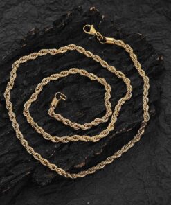 ASJM International - Euro-American Hip-hop Stainless Steel Necklace Twisted Chain Streetwear Titanium Steel Bracelet
