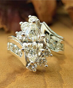 ASJM International - Horse Eye Shaped Zircon Ring For Women