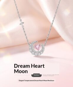 ASJM International - Phantom Dream Heart Moon Necklace Womens Clavicle Chain