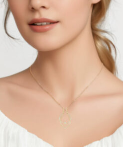 ASJM International - Simple Geometric-shaped Necklace Ring Holder Pendant Necklace
