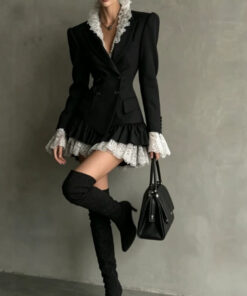 Springautumn New Arrival Patchwork Color-block Long-sleeve Dress
