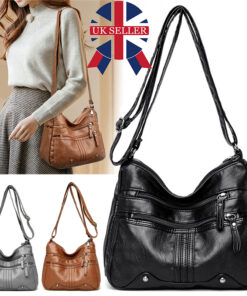 ASJM International - Womens Shoulder Bag Ladies Multi Pocket Messenger Handbag Cross Body Bags UK