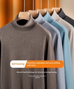 Mens Thermal Turtleneck Sweater For Layering Under Knitwear