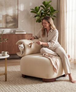 Modern Beige Polyester Accent Chair For Living Room - Pet-Friendly, 330 Lbs Weight Capacity, Stylish & Durable Design