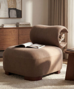 Modern Brown Polyester Accent Chair For Living Room - Pet-Friendly, 330 Lbs Capacity, Stylish Living Room Seating For Home & Office