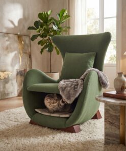 Modern Green Polyester Accent Chair With Pet Storage Space - 330 Lbs Capacity, Living Room Lounge Chair, Stylish & Durable Design