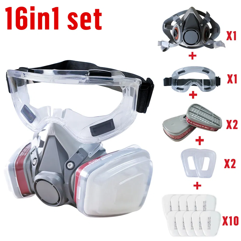 Gesicht Maske Atemschutz Mit Brillen Für Industrie Streichen Spritzen Schweißen - Image 6
