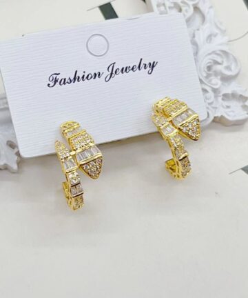 Zircon Spirit Snake Earrings Advanced Design Sense Niche Temperament Female