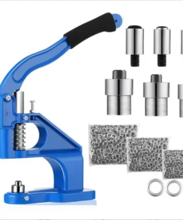 Blue Manual Press Set, Manual Hole Punch Set, Equipped With 1500 Sets Of Silver Button Sets, #400, #800, #1000, Suitable For Making Flags, Signs, Sunshades,