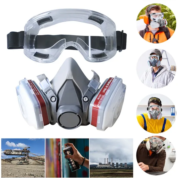 Gesicht Maske Atemschutz Mit Brillen Für Industrie Streichen Spritzen Schweißen - Image 5