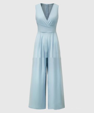 Women's Solid Color Wide Leg Jumpsuit