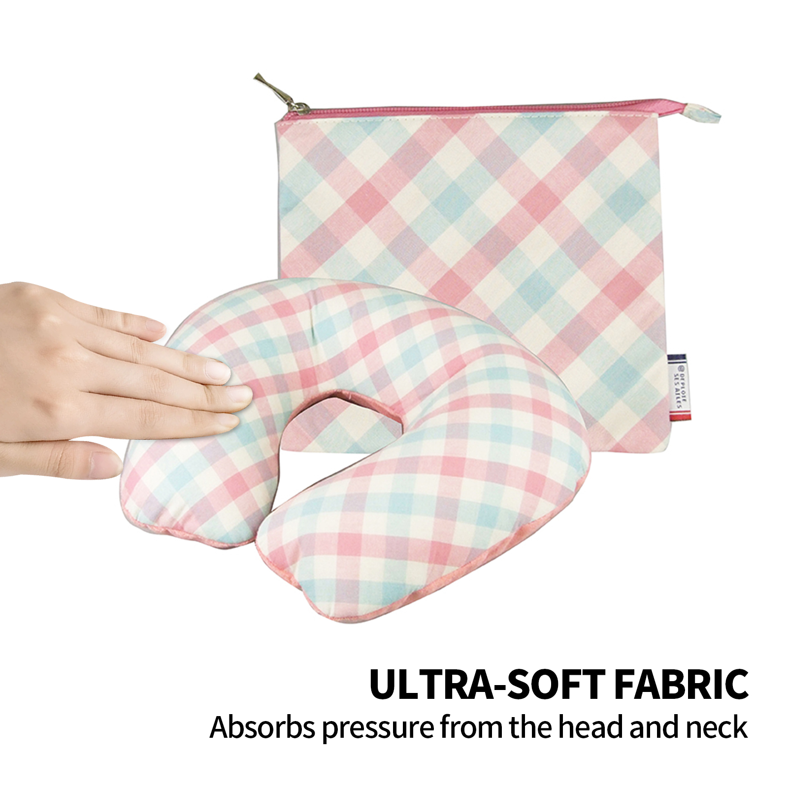 Inflatable U Shaped Travel Neck Pillow Portable Car Flight Head Rest Cushion P Ink - Image 3