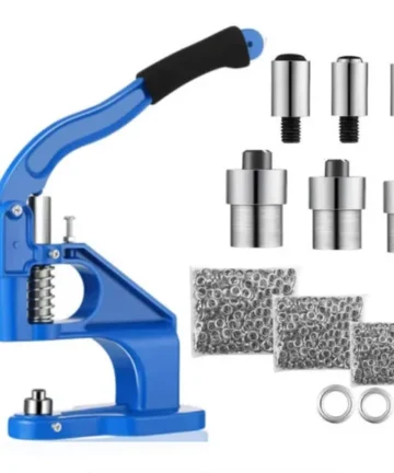 Blue Manual Press Set, Manual Hole Punch Set, Equipped With 1500 Sets Of Silver Button Sets, #400, #800, #1000, Suitable For Making Flags, Signs, Sunshades,