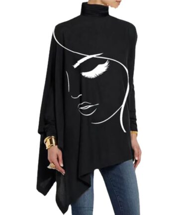 Women's Fashion Turtleneck Irregular Knitted Sweater