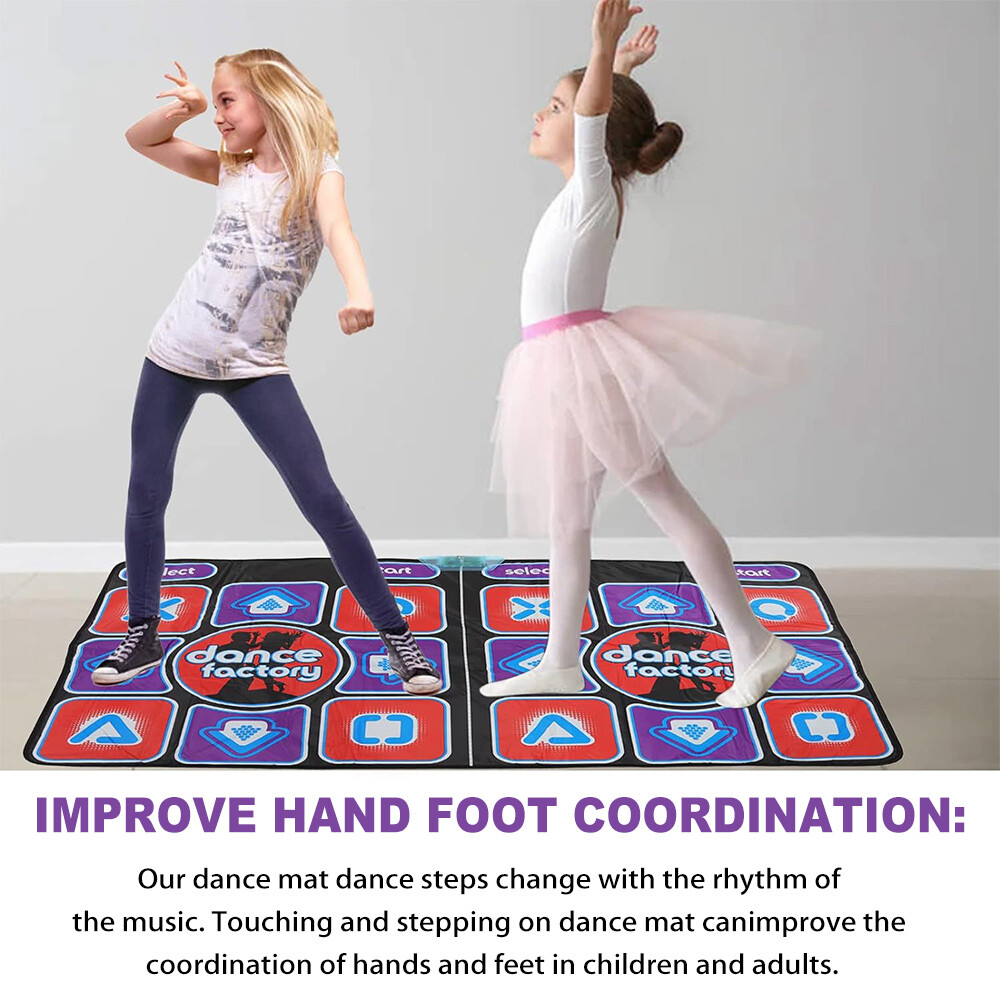 Double Dance Mat For Kids Child Adults Wireless Dancer Step Pads Non-Slip Home - Image 5