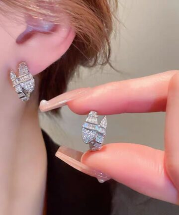 Zircon Spirit Snake Earrings Advanced Design Sense Niche Temperament Female