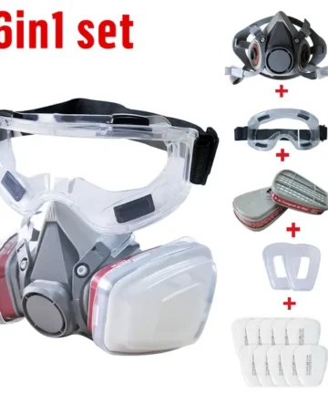 Gesicht Maske Atemschutz Mit Brillen Für Industrie Streichen Spritzen Schweißen