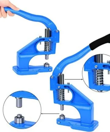 Blue Manual Press Set, Manual Hole Punch Set, Equipped With 1500 Sets Of Silver Button Sets, #400, #800, #1000, Suitable For Making Flags, Signs, Sunshades,