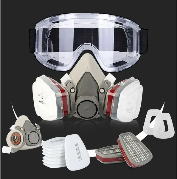 Gesicht Maske Atemschutz Mit Brillen Für Industrie Streichen Spritzen Schweißen - Image 3