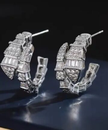 Zircon Spirit Snake Earrings Advanced Design Sense Niche Temperament Female