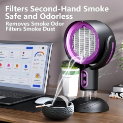 Smoke Away Purifier Fan Portable Smoke Fan For Indoor Cook Smoking With Filter Purple