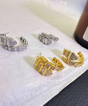 Zircon Spirit Snake Earrings Advanced Design Sense Niche Temperament Female