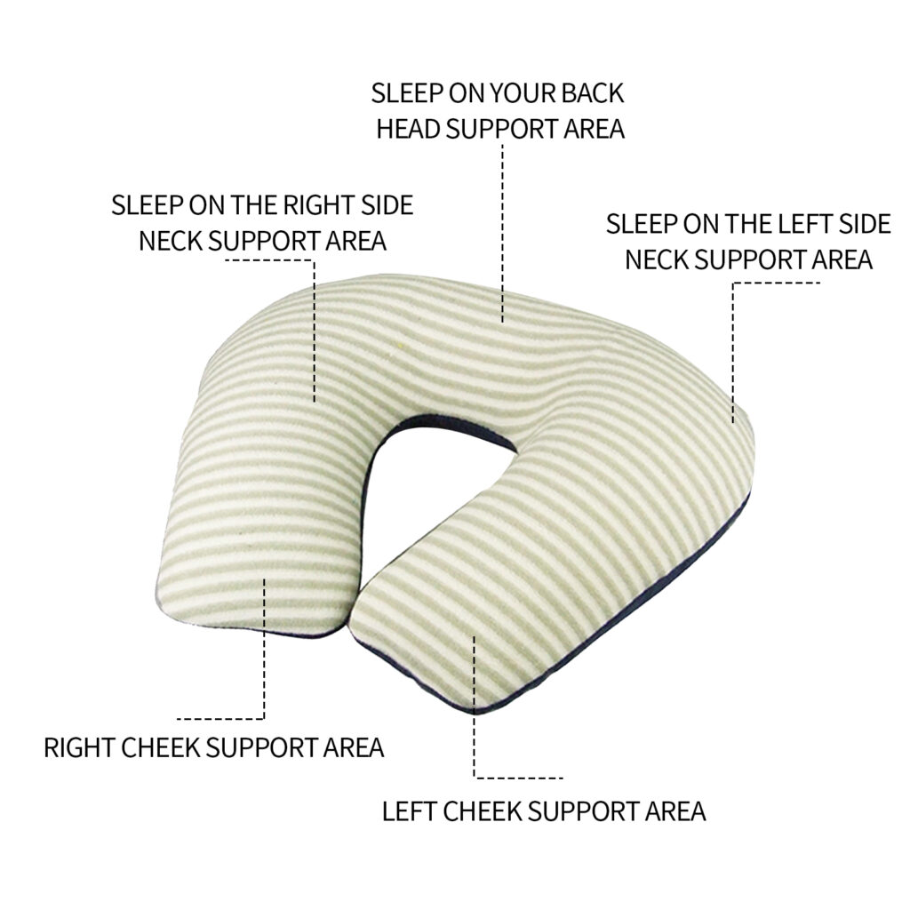 Inflatable U Shaped Travel Neck Pillow Portable Car Flight Head Rest Cushion P Ink